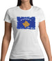 Kosovo Grunge Style Flag Womens T-Shirt