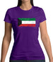 Kuwait Grunge Style Flag Womens T-Shirt