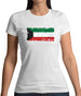 Kuwait Grunge Style Flag Womens T-Shirt