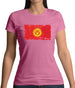 Kyrgyzstan Grunge Style Flag Womens T-Shirt