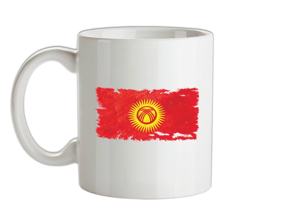 Kyrgyzstan Grunge Style Flag Ceramic Mug