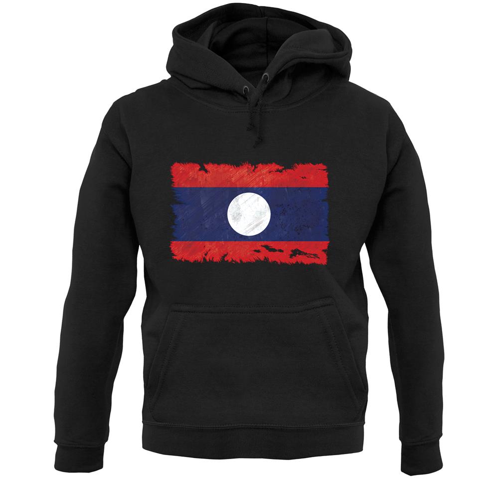 Laos Grunge Style Flag Unisex Hoodie