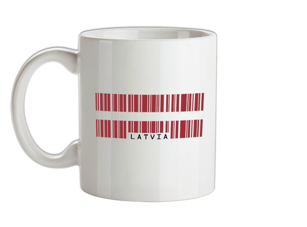 Latvia Barcode Style Flag Ceramic Mug