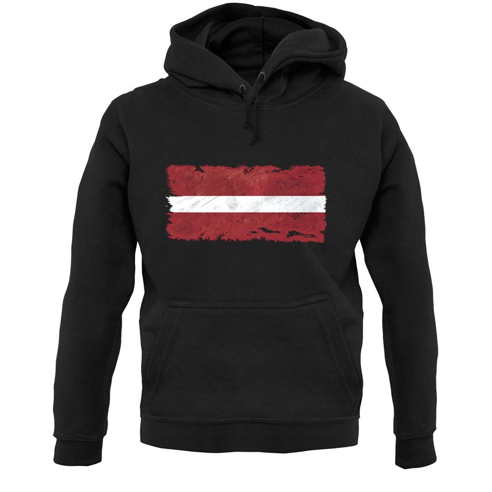 Latvia Grunge Style Flag Unisex Hoodie