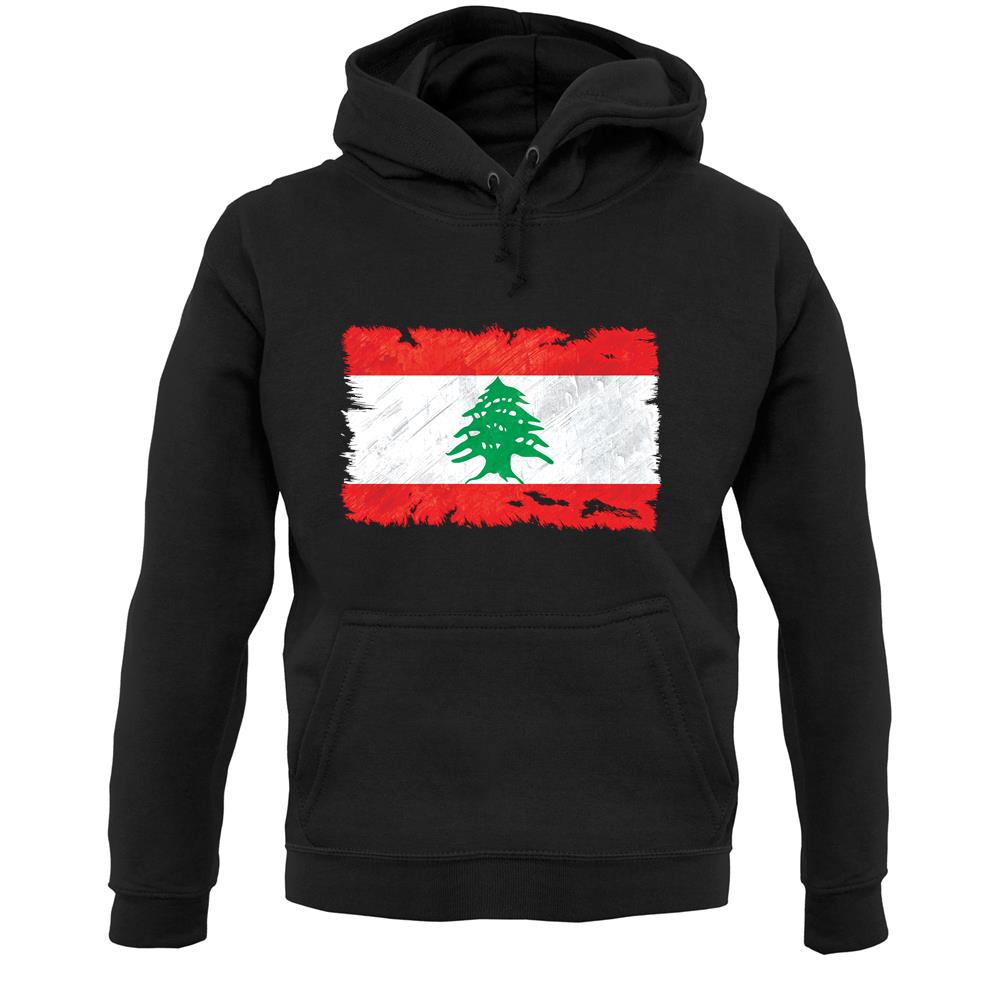 Lebanon Grunge Style Flag Unisex Hoodie