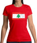 Lebanon Grunge Style Flag Womens T-Shirt