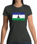 Lesotho Grunge Style Flag Womens T-Shirt