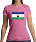 Lesotho Grunge Style Flag Womens T-Shirt