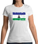 Lesotho Grunge Style Flag Womens T-Shirt