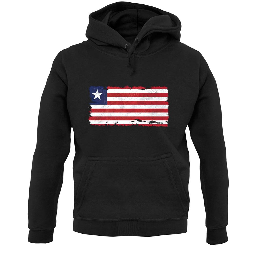 Liberia Grunge Style Flag Unisex Hoodie