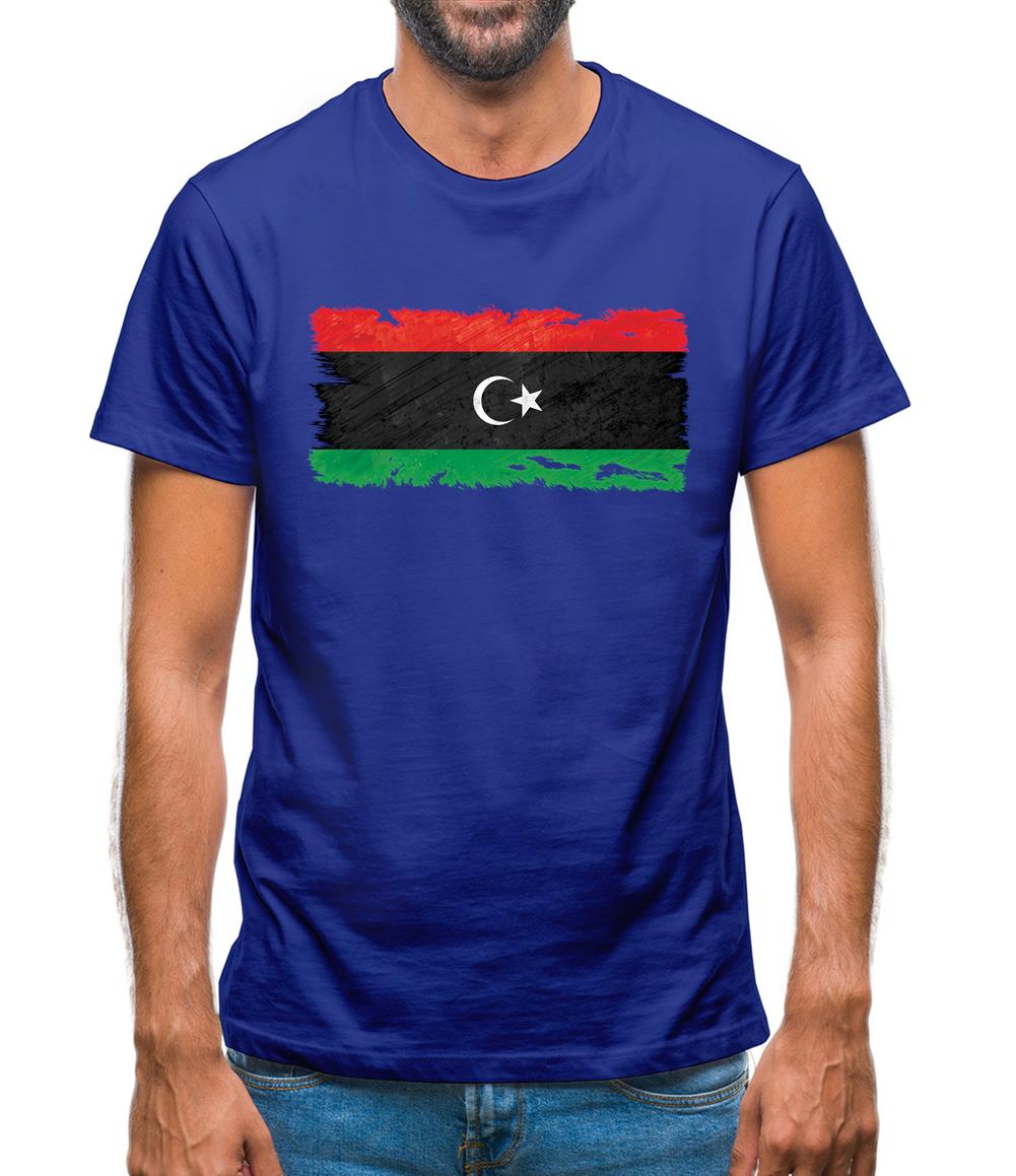 Libya Grunge Style Flag Mens T-Shirt