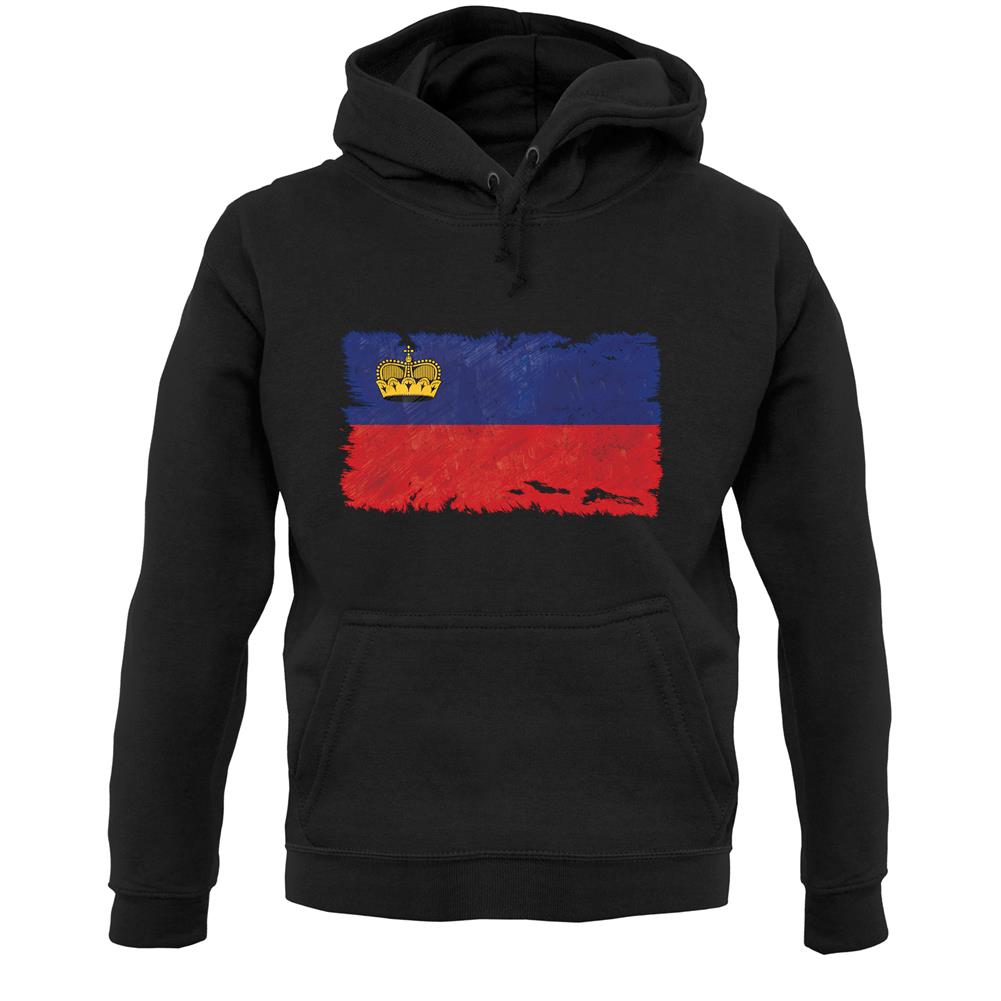 Liechtenstein Grunge Style Flag Unisex Hoodie