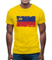 Liechtenstein Grunge Style Flag Mens T-Shirt