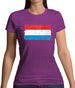 Luxembourg Grunge Style Flag Womens T-Shirt