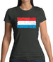 Luxembourg Grunge Style Flag Womens T-Shirt