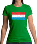 Luxembourg Grunge Style Flag Womens T-Shirt