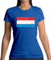 Luxembourg Grunge Style Flag Womens T-Shirt