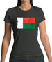 Madagascar Grunge Style Flag Womens T-Shirt