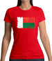 Madagascar Grunge Style Flag Womens T-Shirt