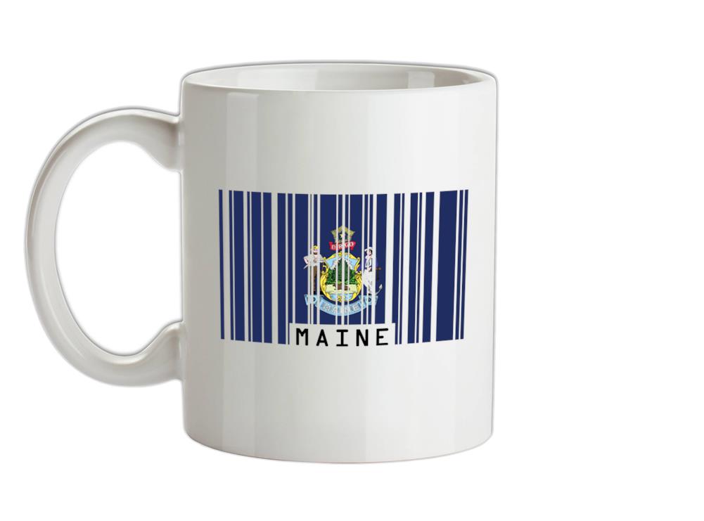 Maine Barcode Style Flag Ceramic Mug
