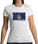 Maine Grunge Style Flag Womens T-Shirt