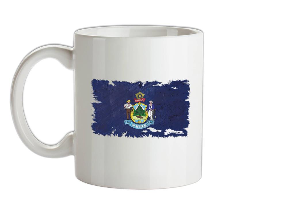 Maine Grunge Style Flag Ceramic Mug