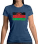 Malawi Grunge Style Flag Womens T-Shirt