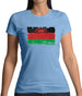 Malawi Grunge Style Flag Womens T-Shirt