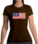 Malaysia Grunge Style Flag Womens T-Shirt