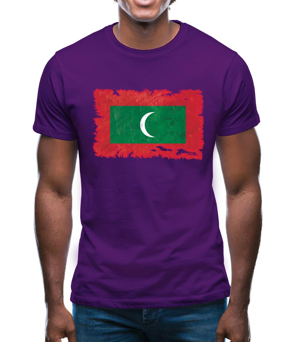 Maldives Grunge Style Flag Mens T-Shirt