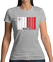 Malta Barcode Style Flag Womens T-Shirt