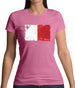 Malta Grunge Style Flag Womens T-Shirt