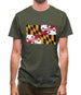 Maryland Grunge Style Flag Mens T-Shirt
