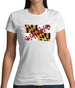 Maryland Grunge Style Flag Womens T-Shirt