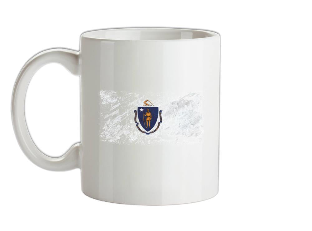 Massachusetts Grunge Style Flag Ceramic Mug