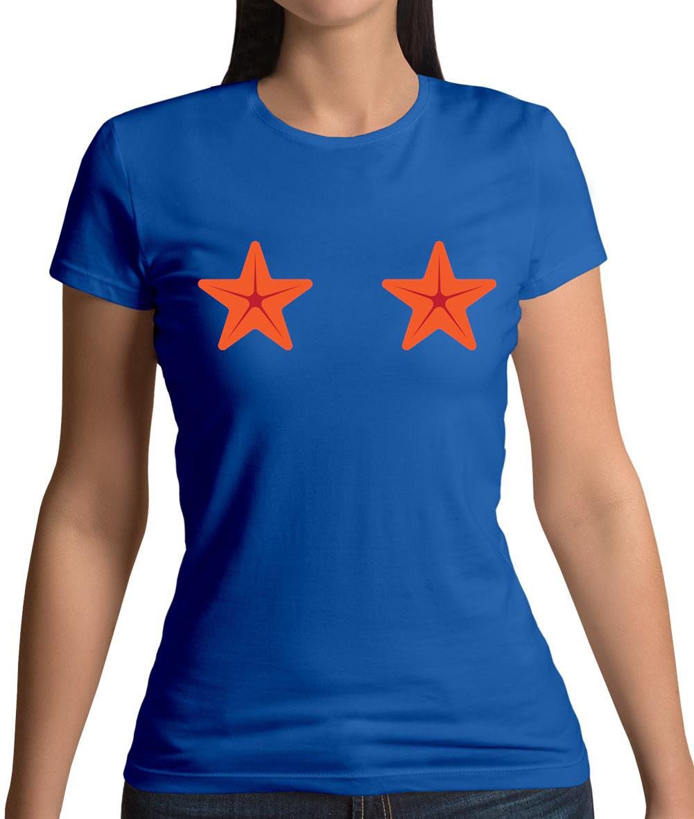 Mermaid Starfish Boobs Womens T-Shirt