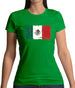 Mexico Grunge Style Flag Womens T-Shirt