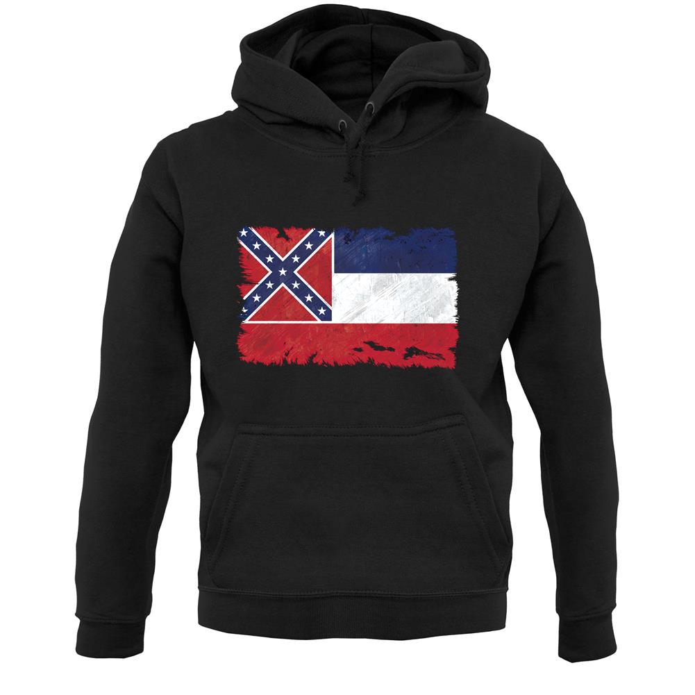 Mississippi Grunge Style Flag Unisex Hoodie