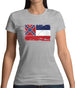 Mississippi Grunge Style Flag Womens T-Shirt