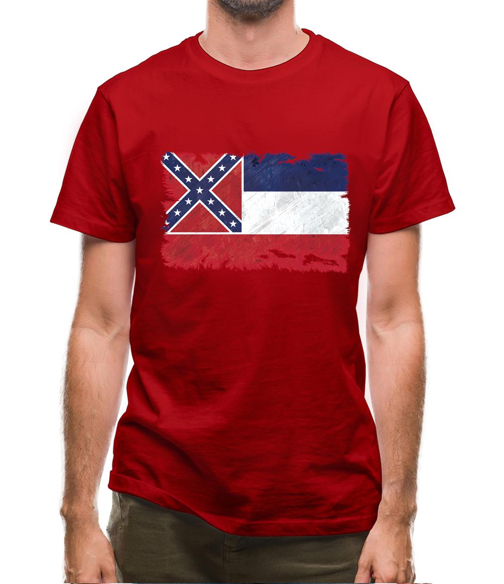 Mississippi Grunge Style Flag Mens T-Shirt