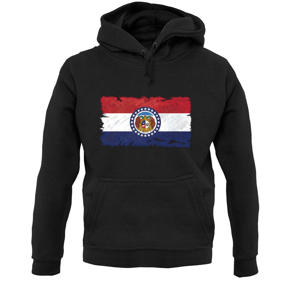 Missouri Grunge Style Flag Unisex Hoodie