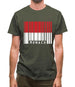 Monaco Barcode Style Flag Mens T-Shirt