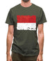 Monaco Grunge Style Flag Mens T-Shirt