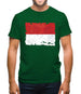 Monaco Grunge Style Flag Mens T-Shirt