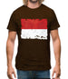 Monaco Grunge Style Flag Mens T-Shirt