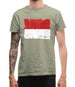 Monaco Grunge Style Flag Mens T-Shirt