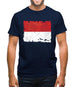 Monaco Grunge Style Flag Mens T-Shirt