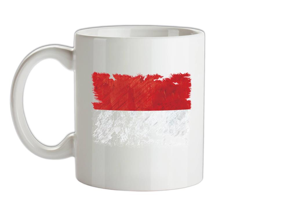 Monaco Grunge Style Flag Ceramic Mug