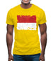 Monaco Grunge Style Flag Mens T-Shirt