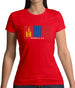 Mongolia Barcode Style Flag Womens T-Shirt